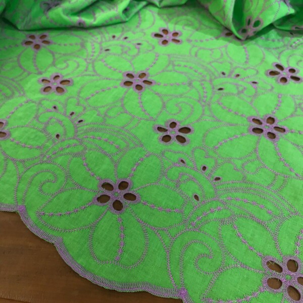 Laise Trabalhada Verde Lima e Lilas 